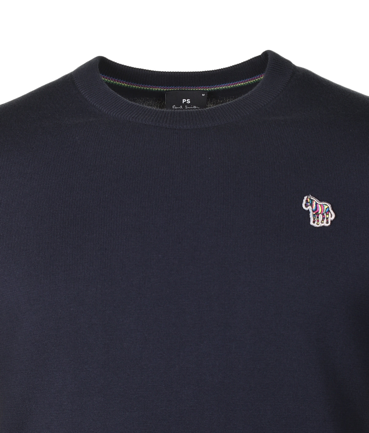 Knitted Zebra Crew Neck Sweater Very Dark Navy