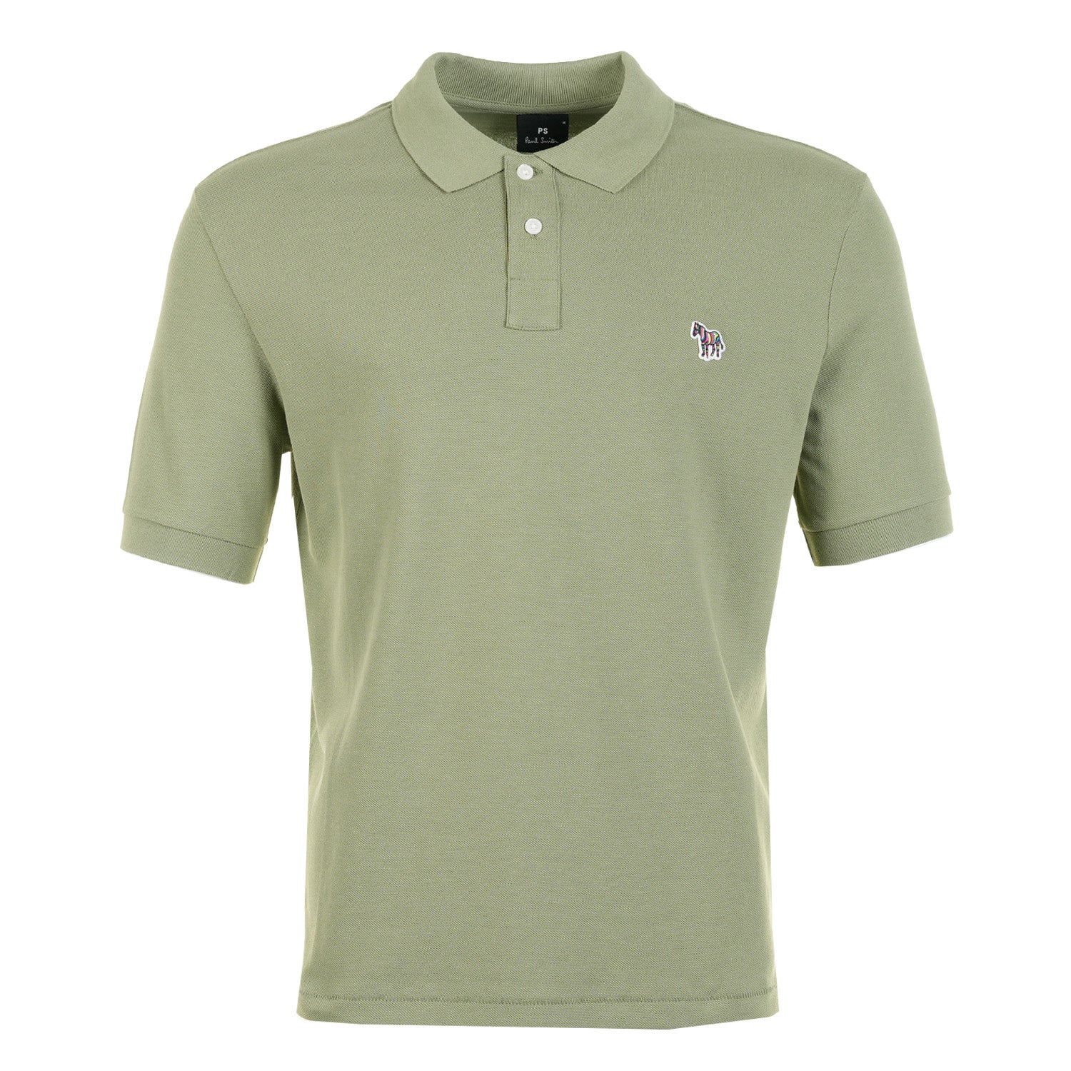 Regular Fit Short Sleeve Zebra Polo Shirt 34D Light Greyish Green