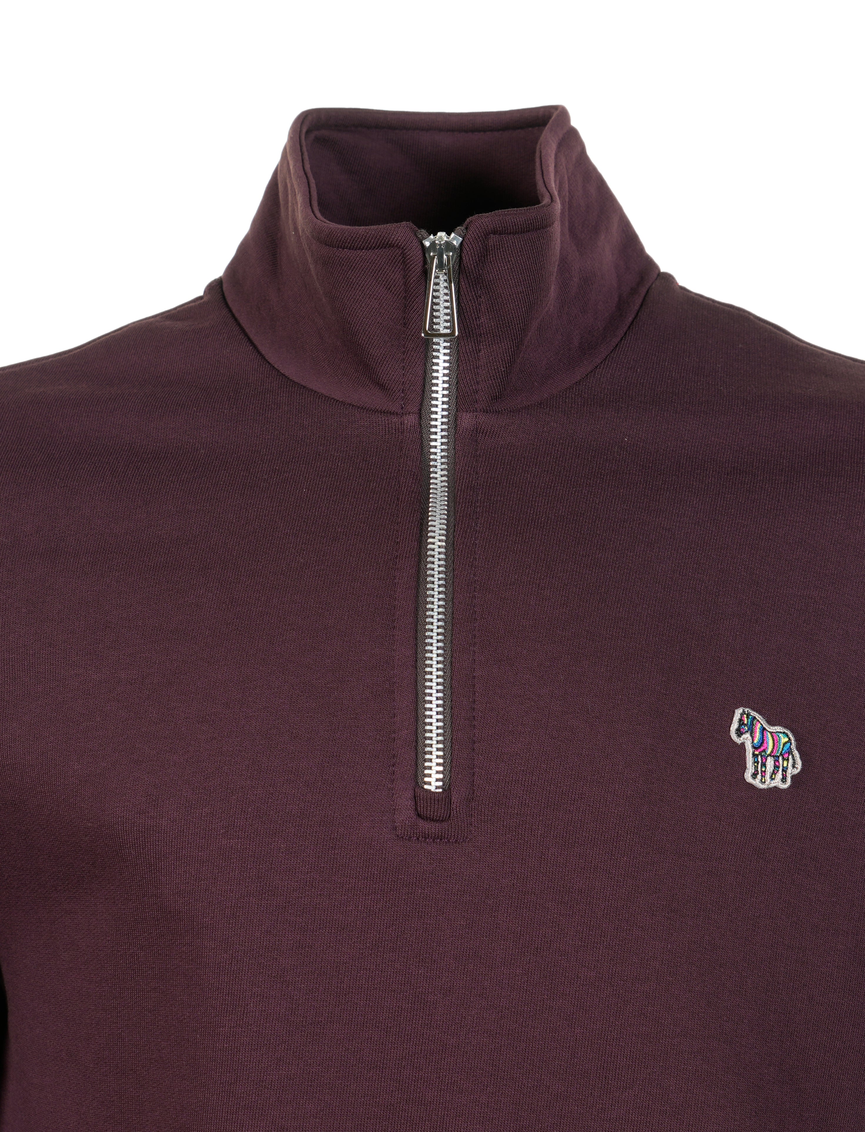 Zebra Half Zip Sweatshirt Very Dark Red