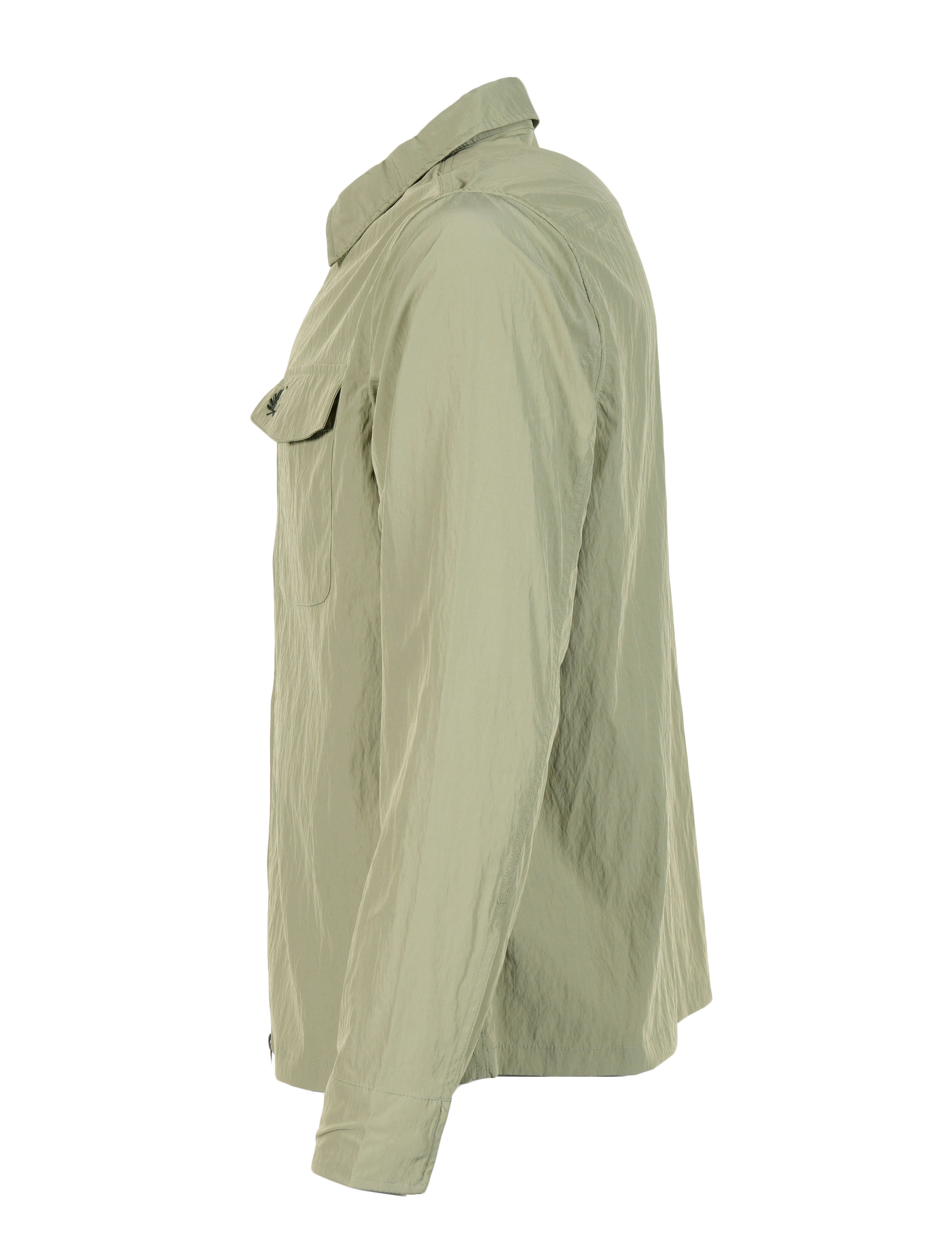 Zip Through Overshirt Olive Mint