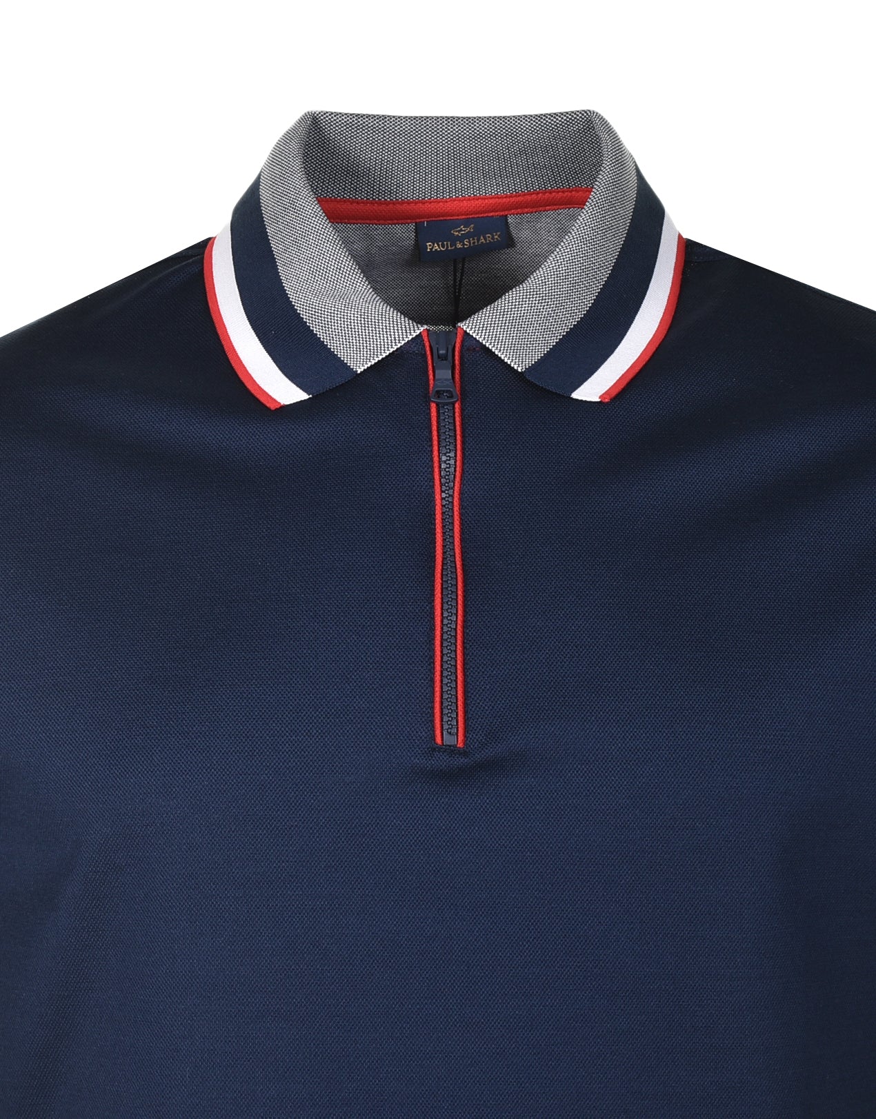 Short Sleeve Quarter Zip Polo Shirt Navy