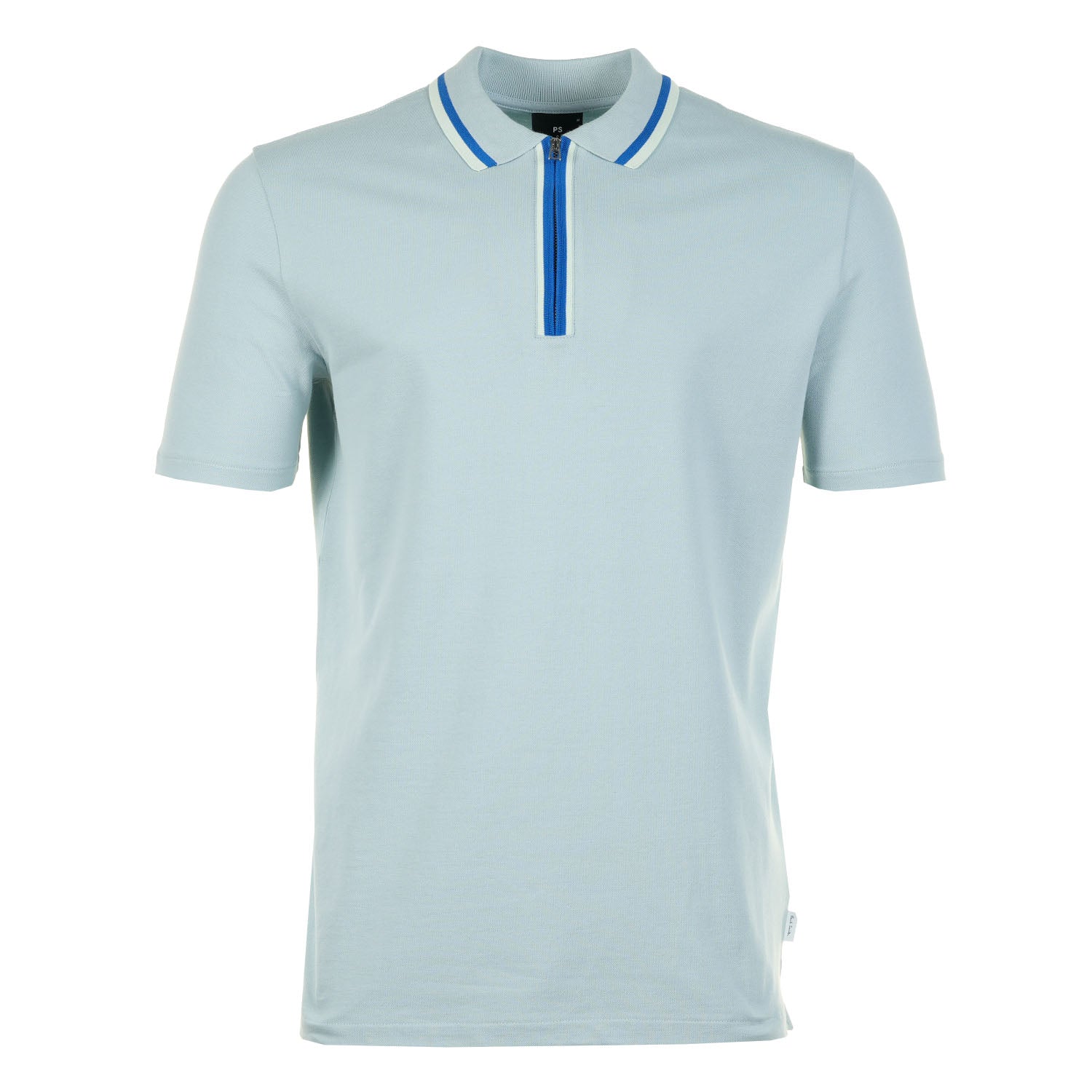 Zip Polo Shirt Light Blue
