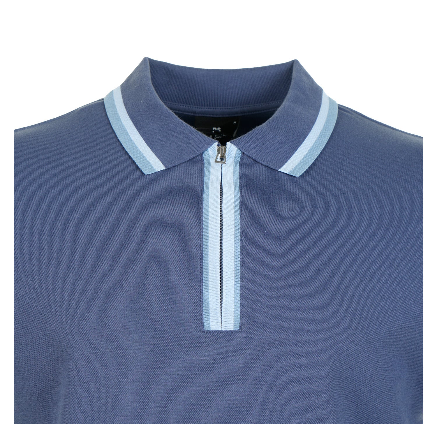 Zip Polo Shirt 46B Indigo