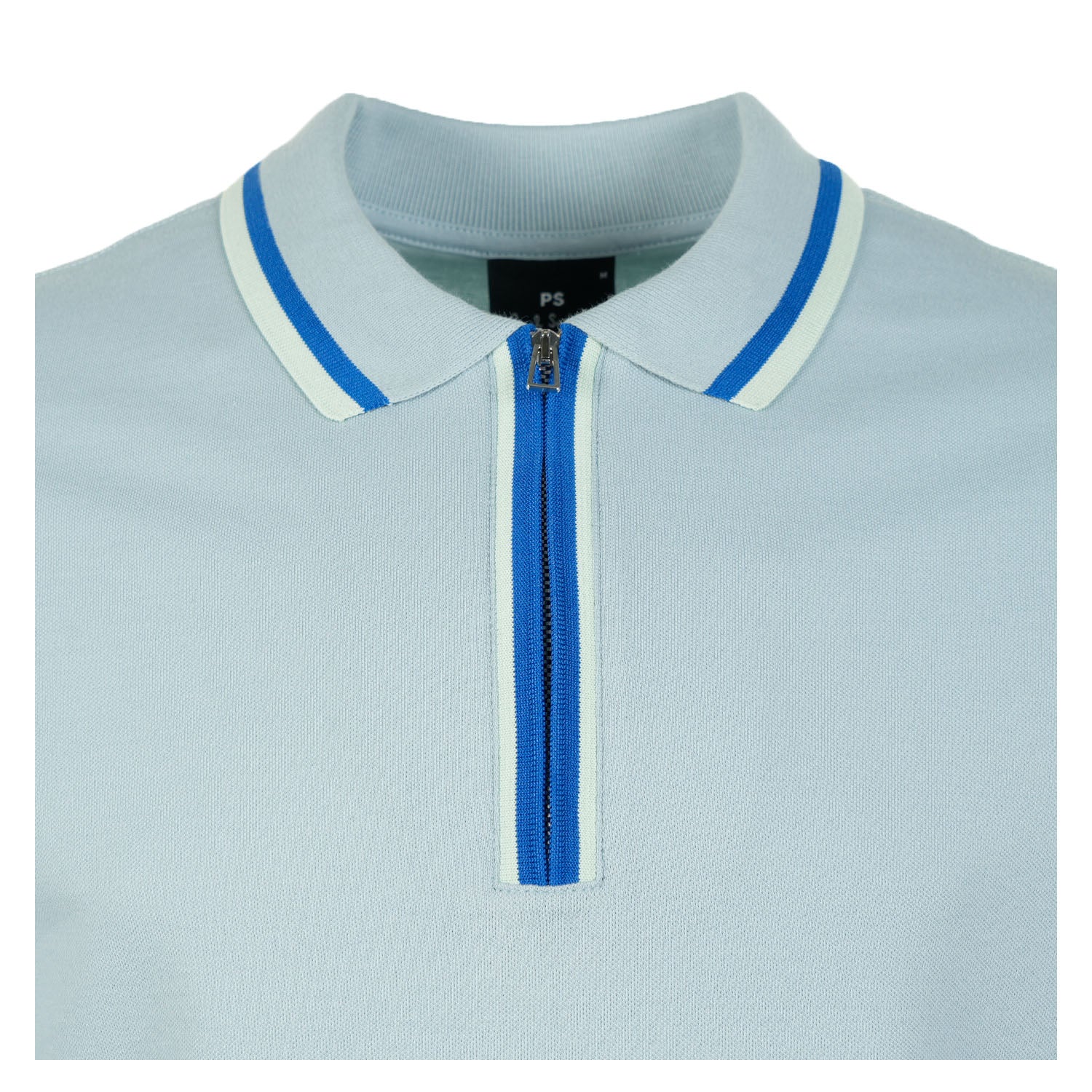 Zip Polo Shirt Light Blue