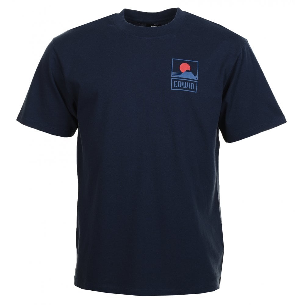 Sunset On Mt Fuji T Shirt Navy