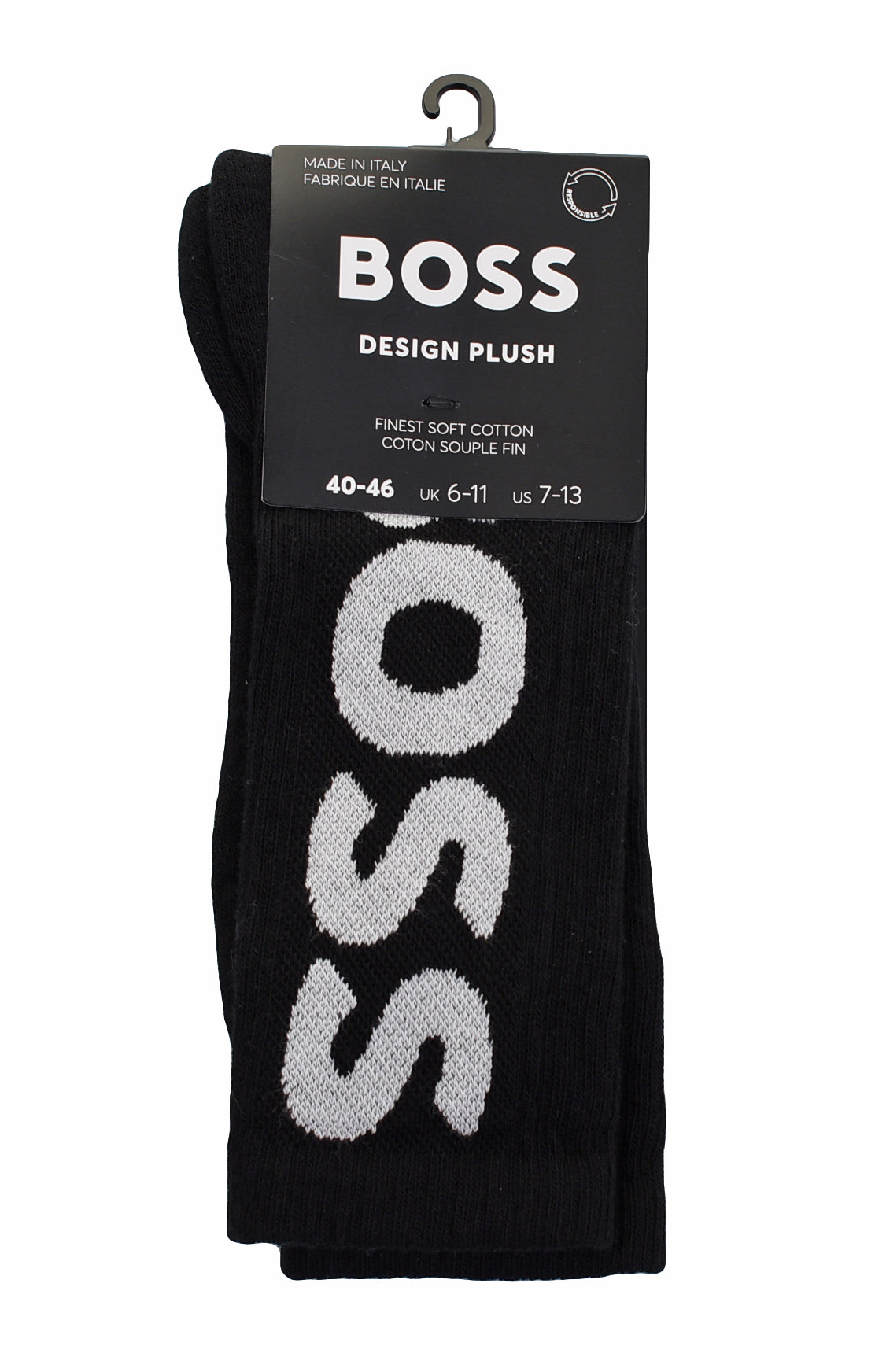 Rib Logo Socks Black