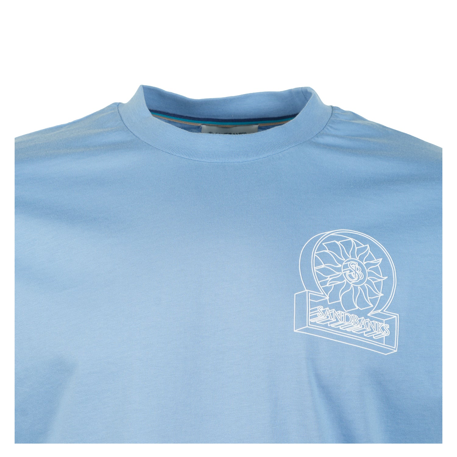 3D Logo Print T Shirt Dusty Blue