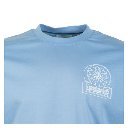 3D Logo Print T Shirt Dusty Blue