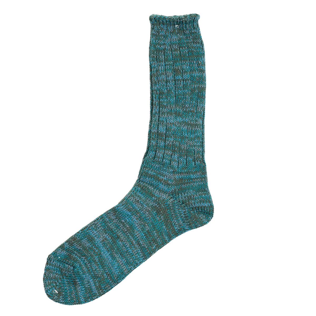5 Colour Mix Crew Sock Green