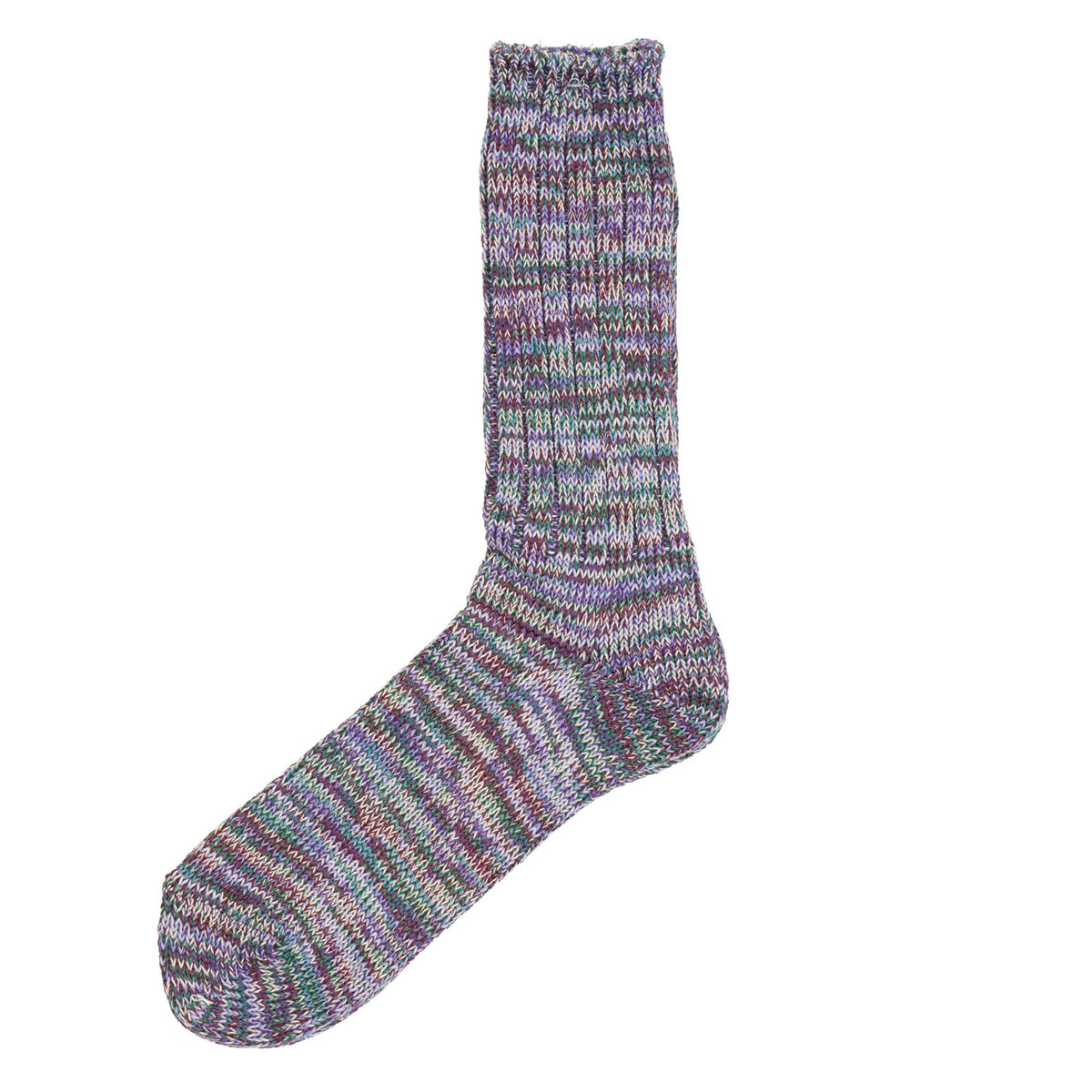 5 Colour Mix Crew Sock Purple