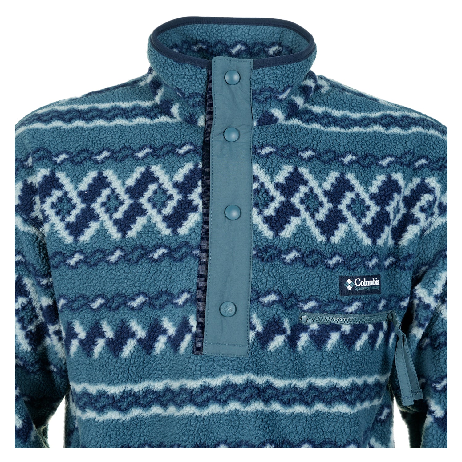 Helvetia 2 Printed Half Snap Fleece Everblue