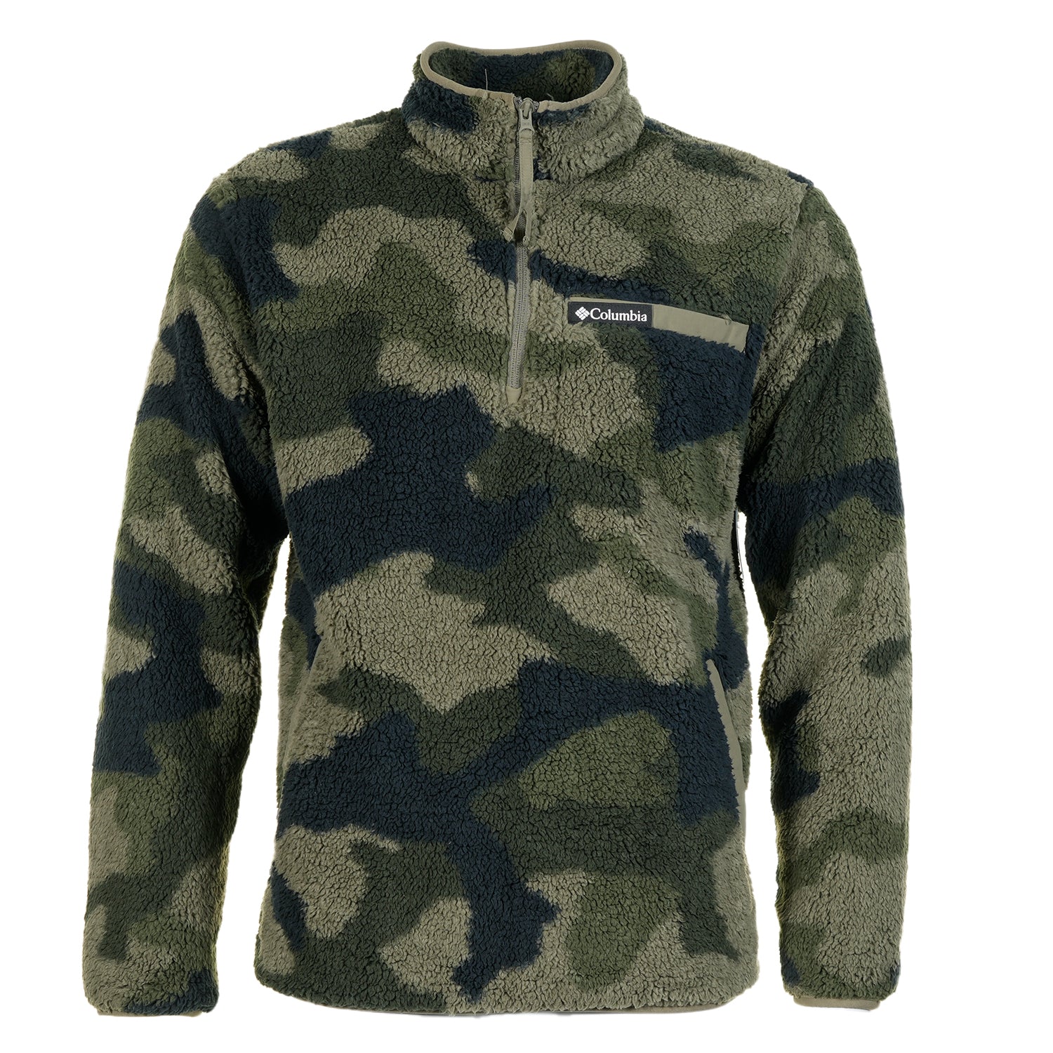 Rugged Ridge High Pile Half Snap Fleece Stone Green Mod Camo