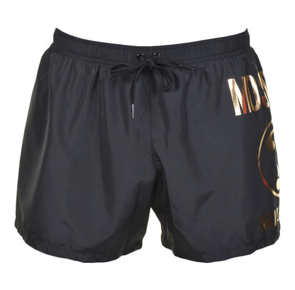 Side Double Question Mark Logo Swim Shorts Black