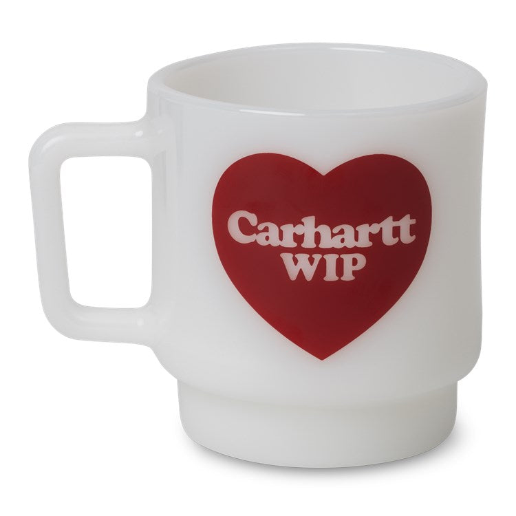Heart Glass Mug White