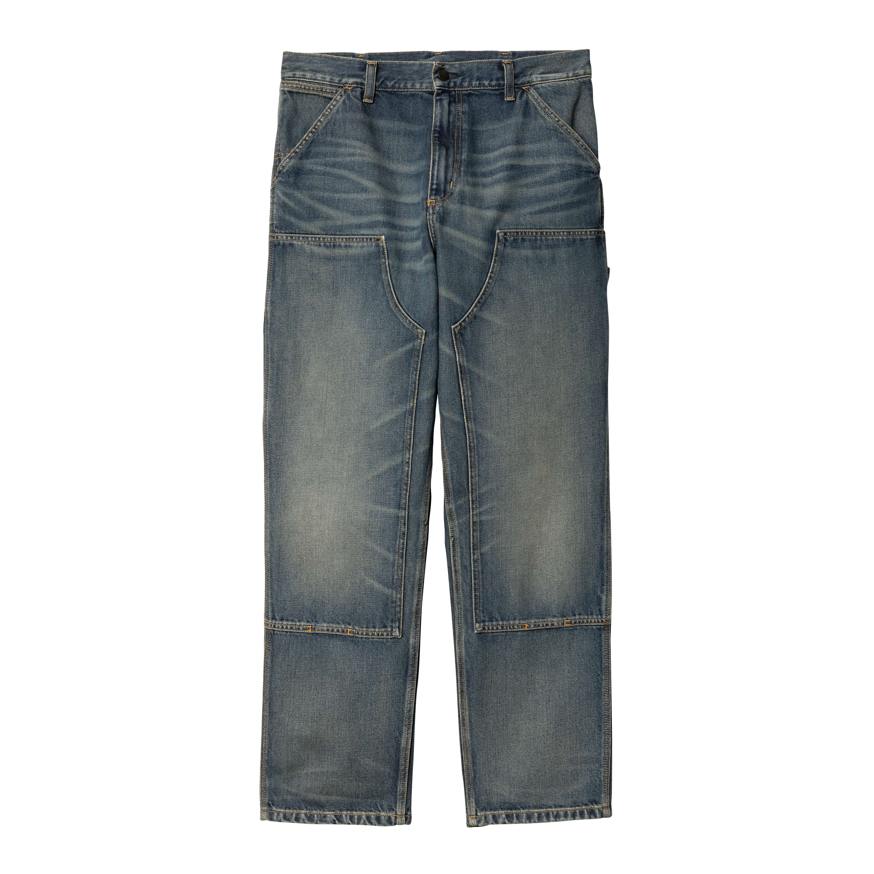 Double Knee Pant Blue Worn Used