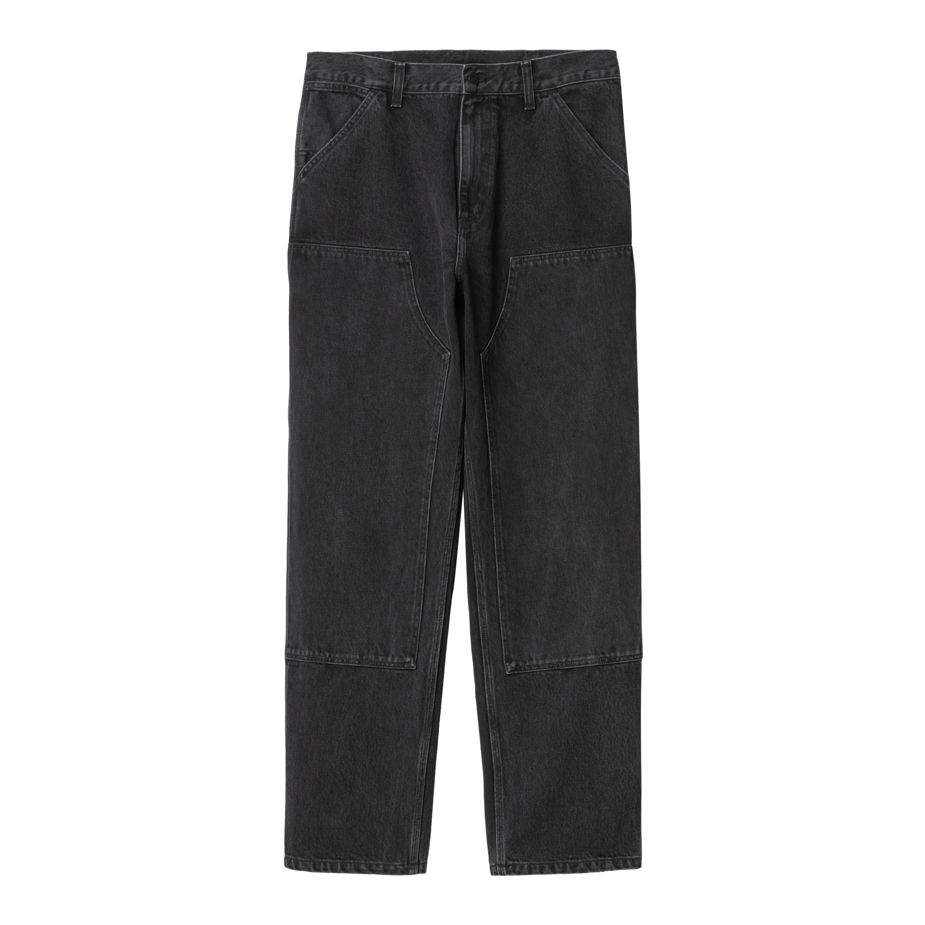 Double Knee Pant Black Stone Washed Denim