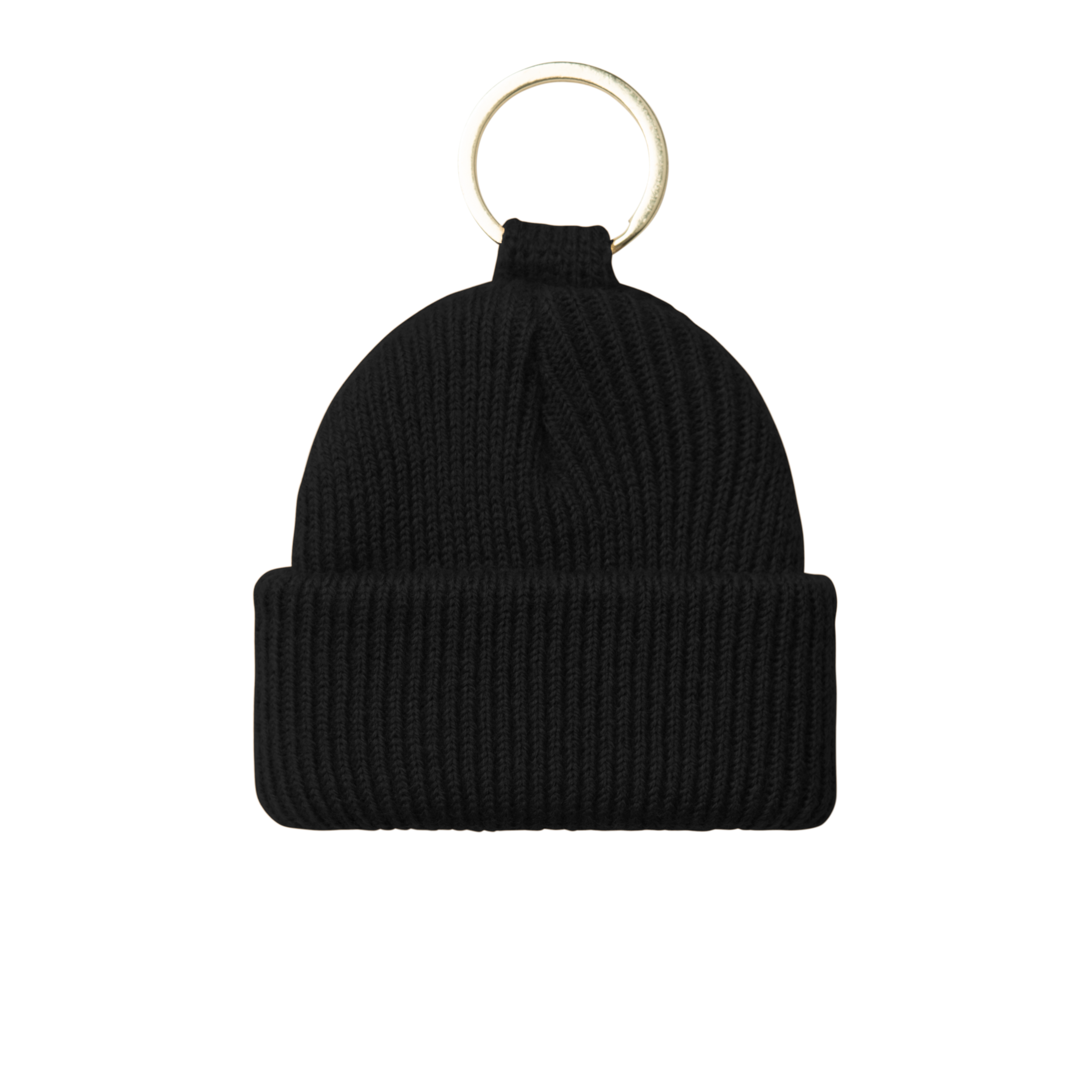 Mini Watch Hat Keychain Black