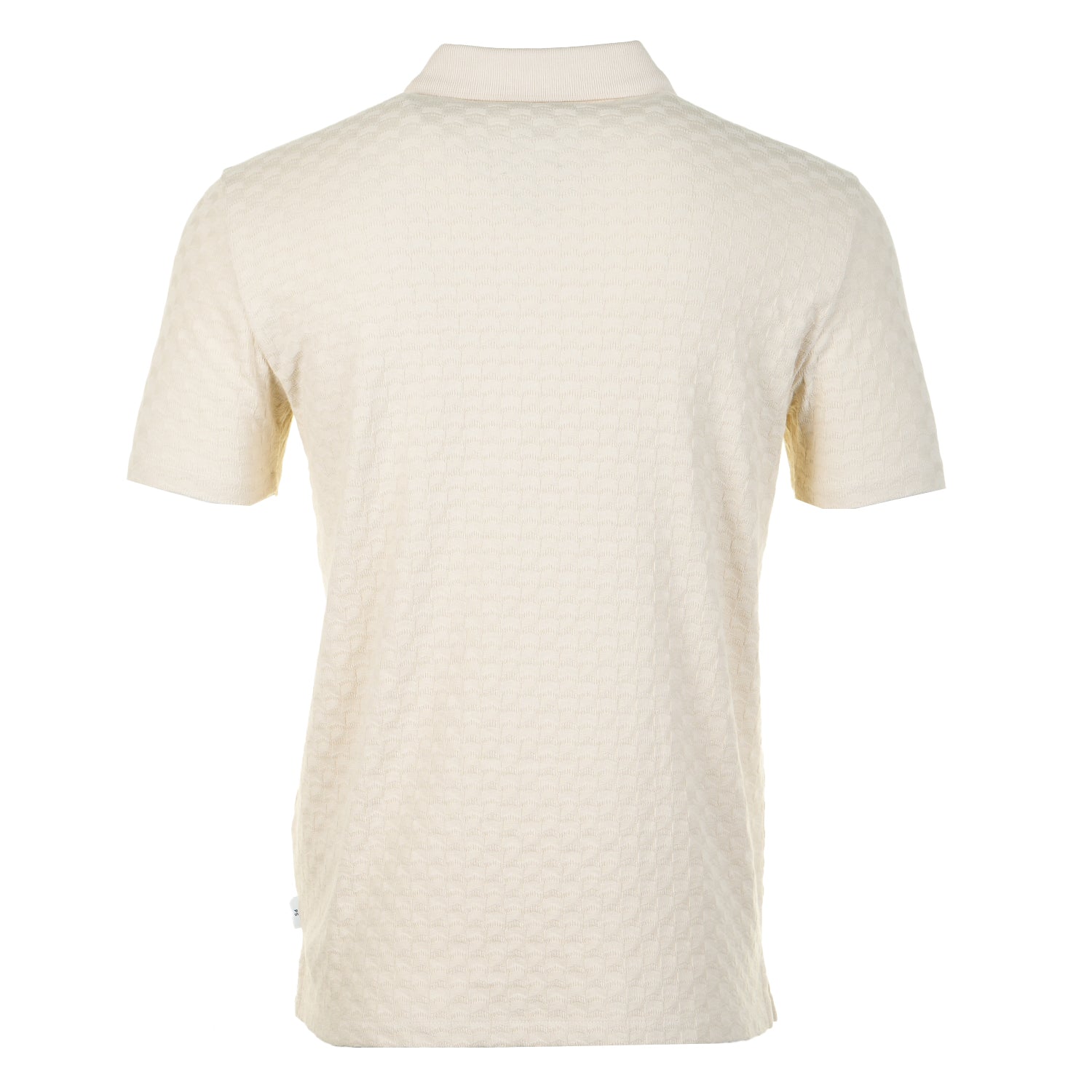 Short Sleeve Zip Front Polo Off White