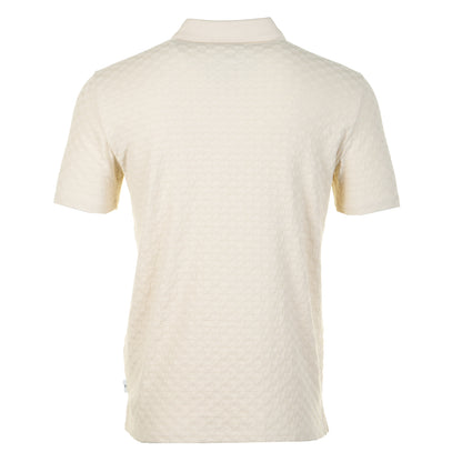 Short Sleeve Zip Front Polo Off White
