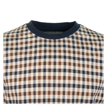 Neckline of the Aquascutum Active Body Club Check Short Sleeve T Shirt