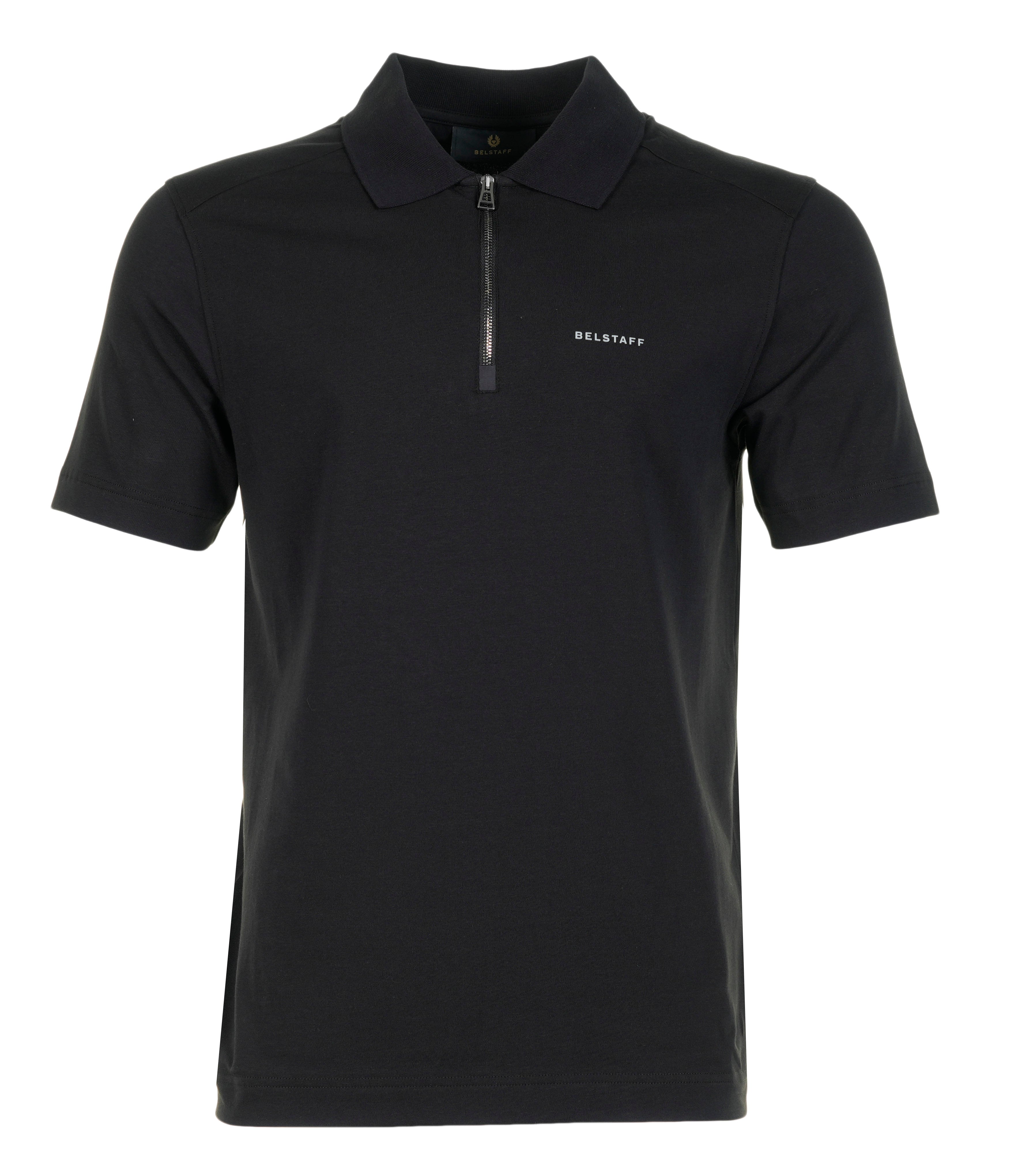 Alloy Zip Short Sleeve Polo Shirt Black