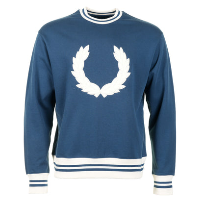 Laurel Wreath Patch Sweatshirt Mod Blue