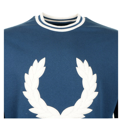 Laurel Wreath Patch Sweatshirt Mod Blue