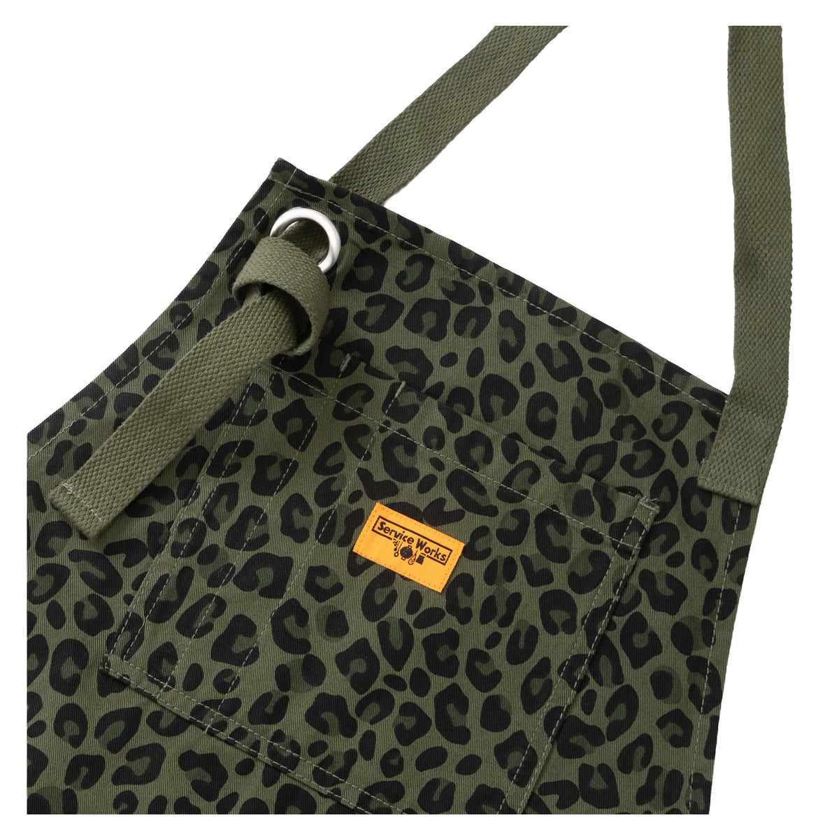Patterned Apron Green Leopard