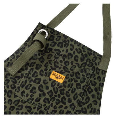 Patterned Apron Green Leopard