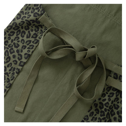 Patterned Apron Green Leopard