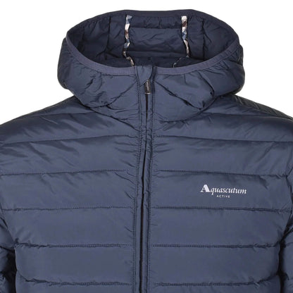 Aquascutum Hooded Puffer Jacket Navy