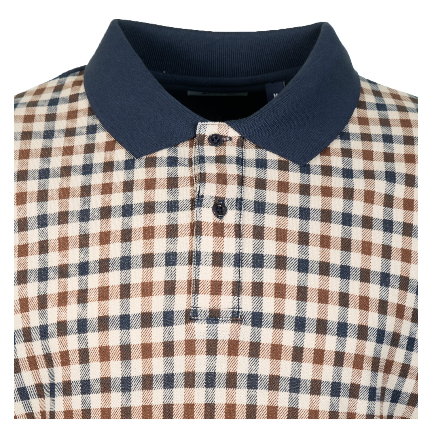Active Front Check Long Sleeve Polo Shirt