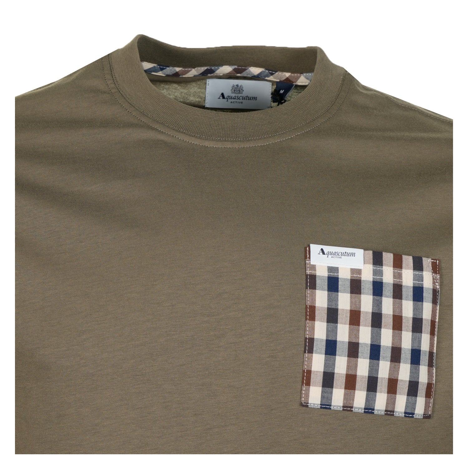 Active Club Check Pocket T Shirt Army