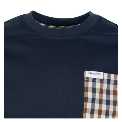 Active Club Check Pocket T Shirt Navy