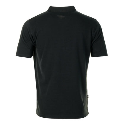 Short Sleeve Stripes Pique Polo Shirt Black