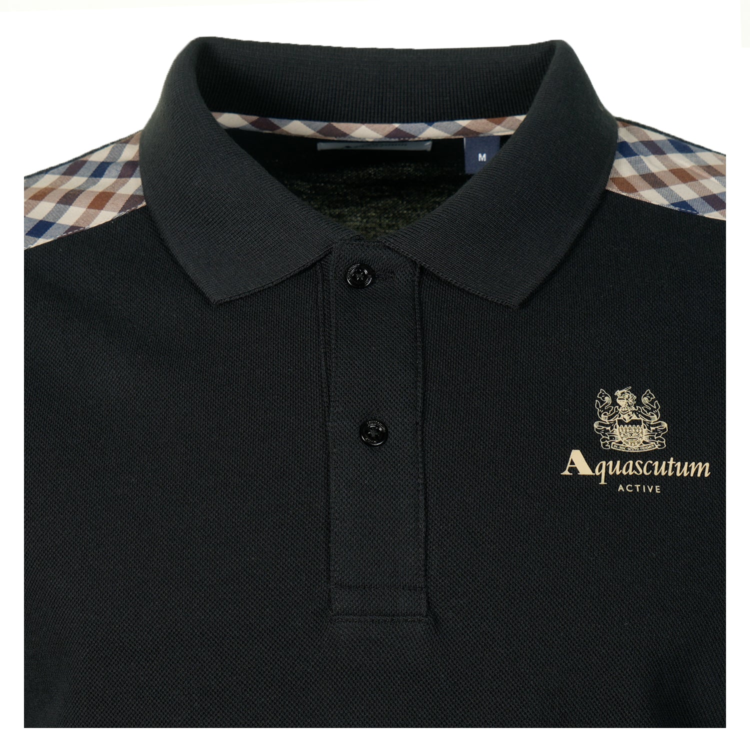 Short Sleeve Stripes Pique Polo Shirt Black