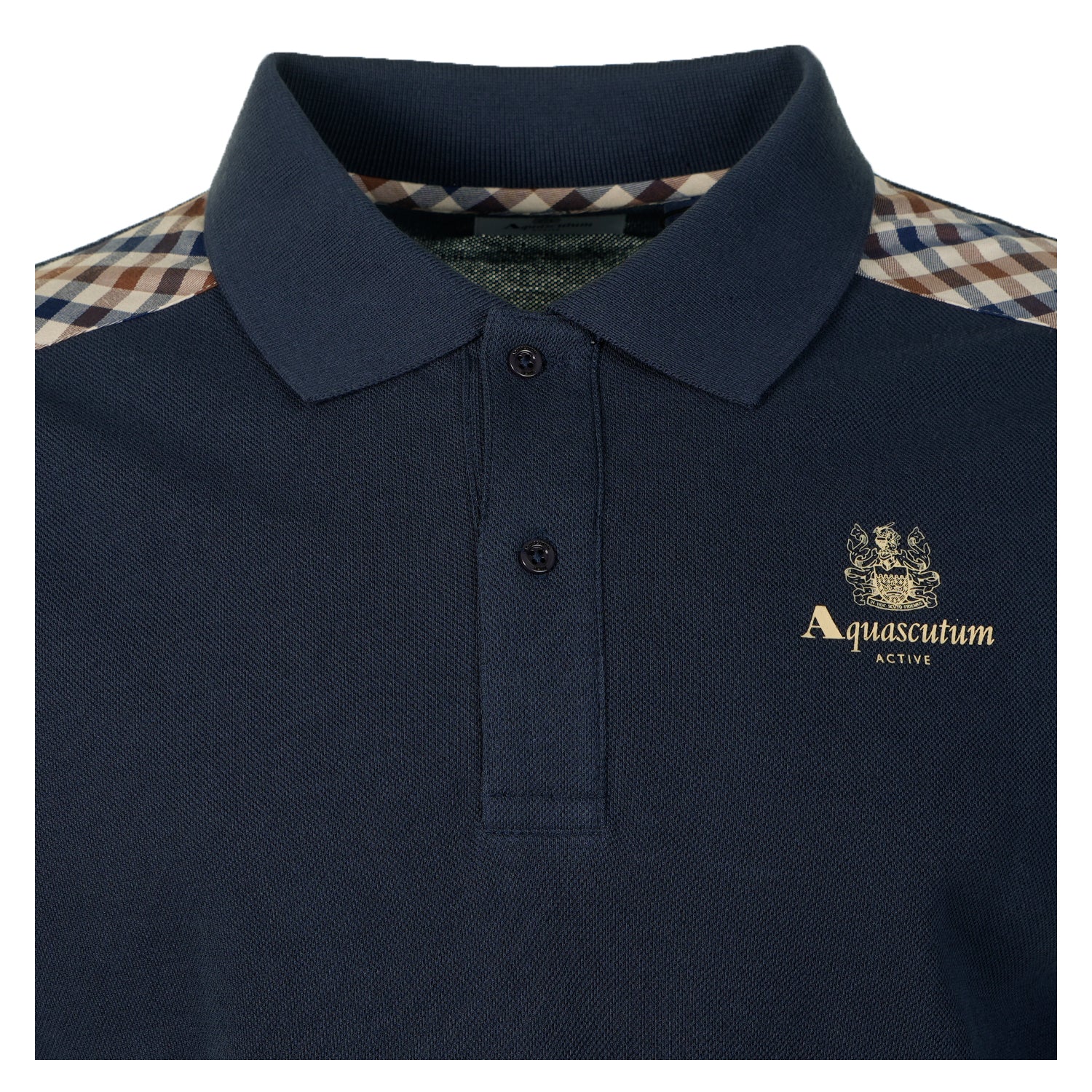Short Sleeve Stripes Pique Polo Shirt Navy