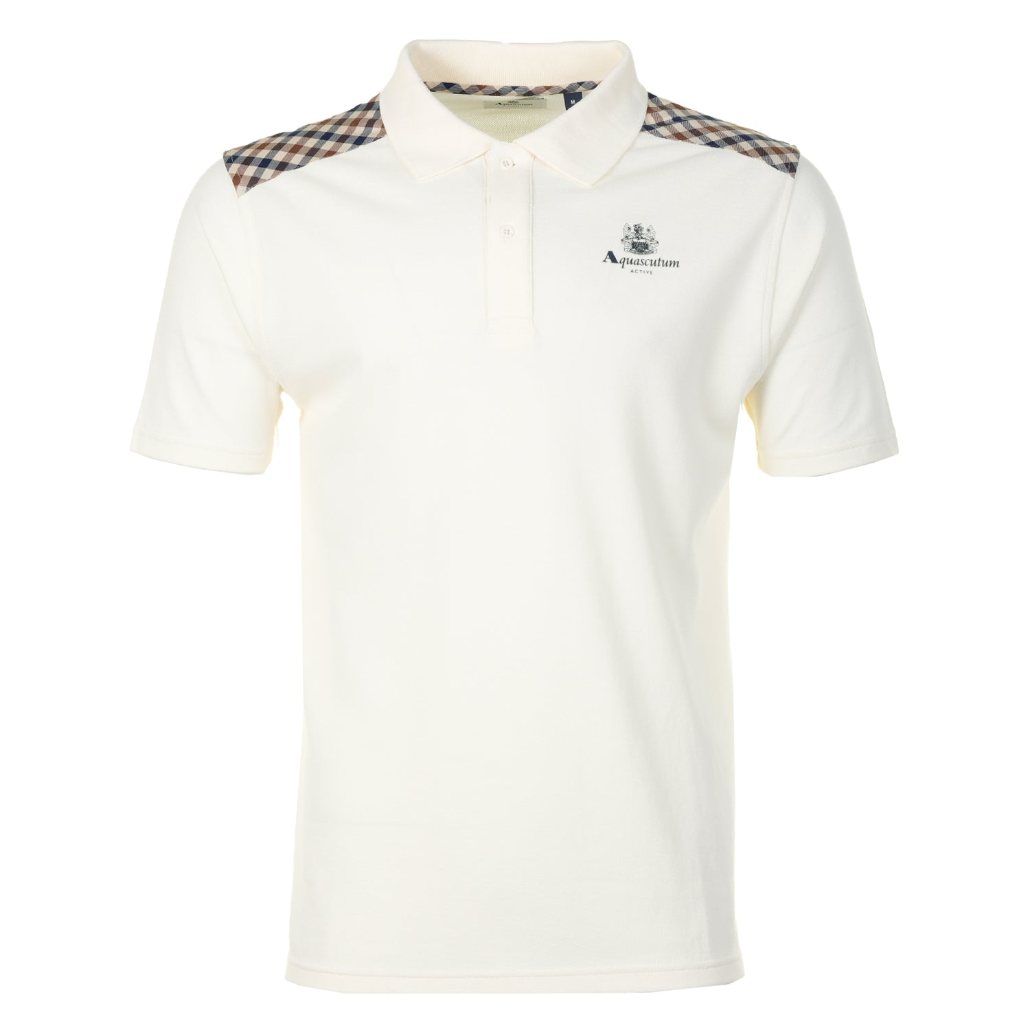 Short Sleeve Stripes Pique Polo Shirt Old White