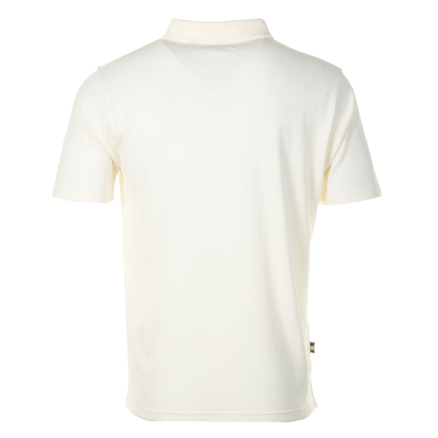 Short Sleeve Stripes Pique Polo Shirt Old White