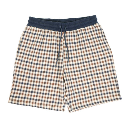 Active Club Check Sweat Shorts Navy