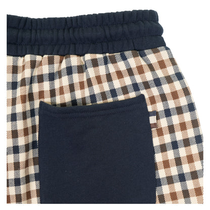 Active Club Check Sweat Shorts Navy
