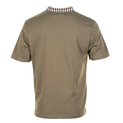 Short Sleeve Club Check Collar Polo Army Green