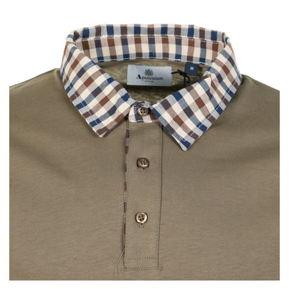 Short Sleeve Club Check Collar Polo Army Green