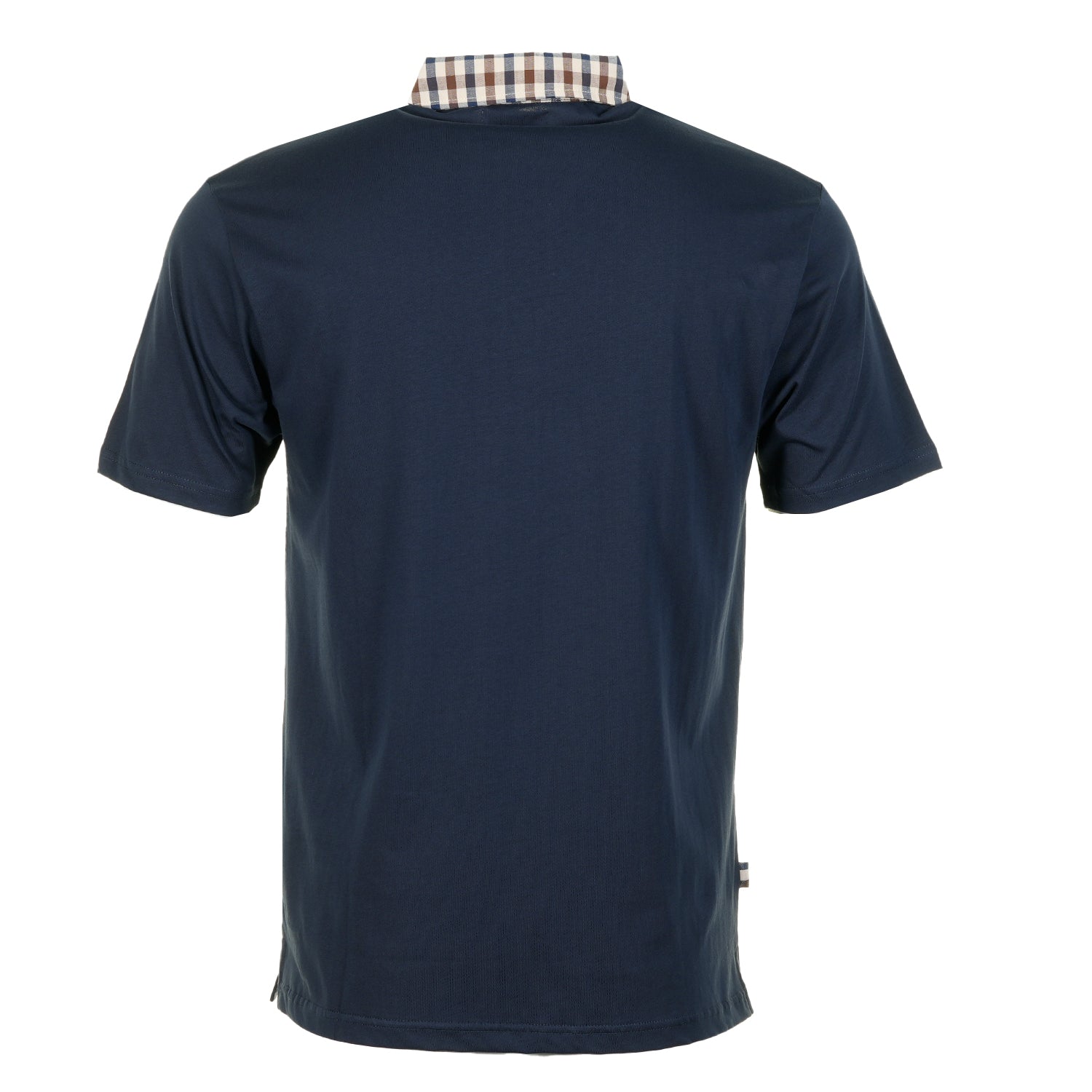 Short Sleeve Club Check Collar Polo Navy