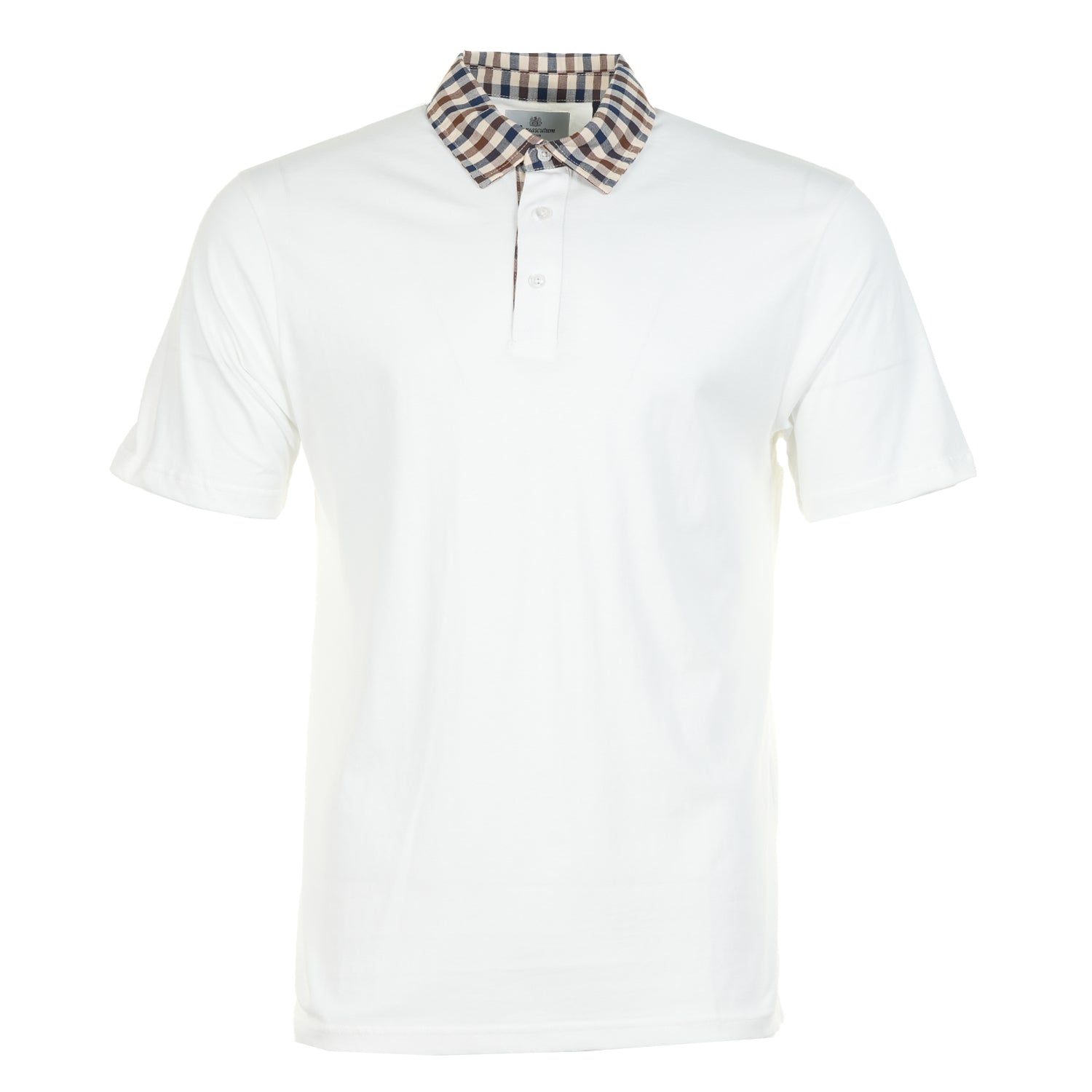 Short Sleeve Club Check Collar Polo Old White
