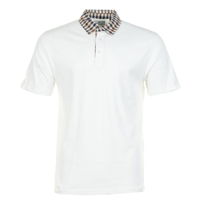 Short Sleeve Club Check Collar Polo Old White