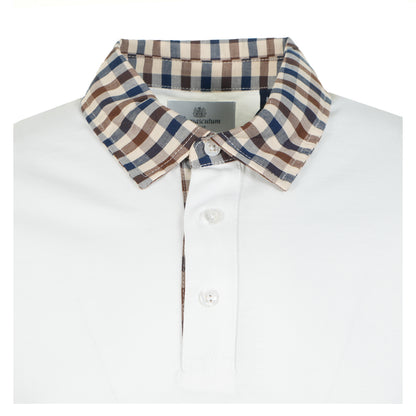 Short Sleeve Club Check Collar Polo Old White