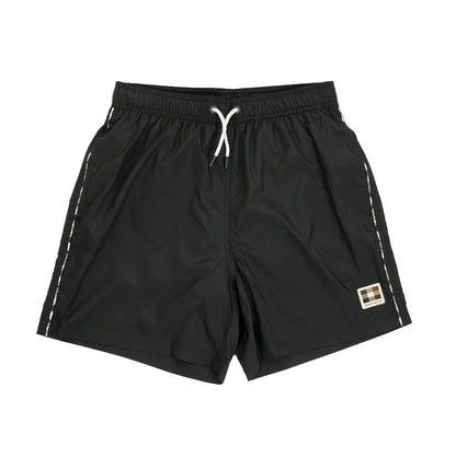 Club Check Piping Beach Shorts Black