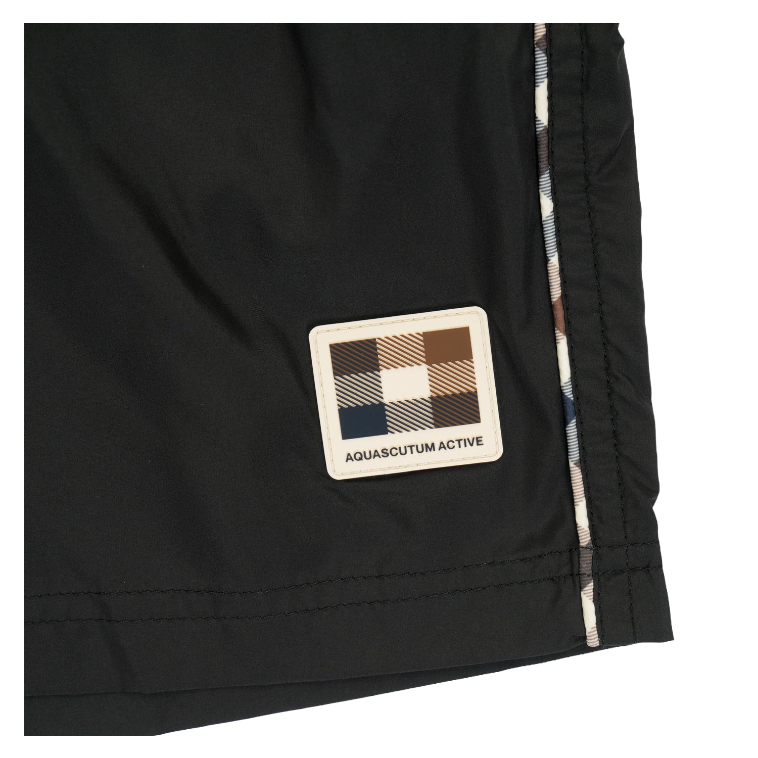 Aquascutum Active Club Check Piping Beach Shorts Black – Ragazzi