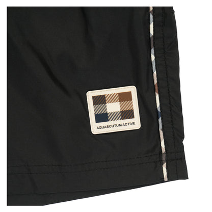 Club Check Piping Beach Shorts Black